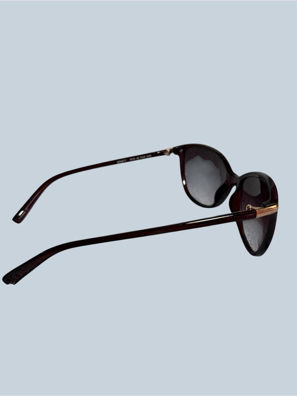 Women's Dark Brown Cat-Eye Sunglasses with Gold Accent - Picture 14 of 15
